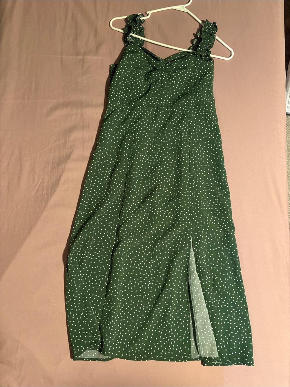 RIHOAS Green Polka Dot Midi Dress